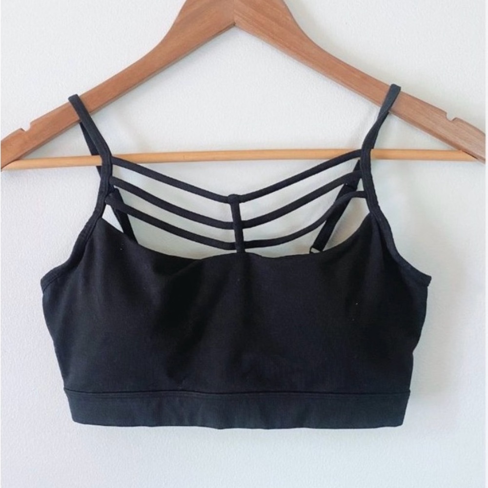 Betsey Johnson Triple Strap Sports Bra Black XS NWOT